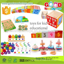 EN71 / ASTM Großhandels-hölzernes Spielwaren für Kindpädagogisches OEM / ODM colorfull Blockspielwaren